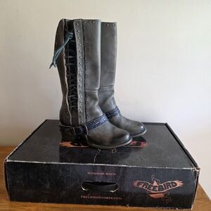 Freebird by Steven Gray Lace-Up Studded Knee Boots